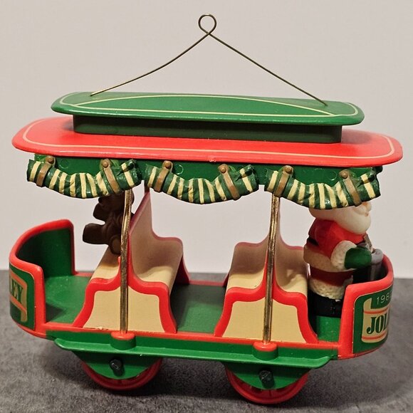 1982 Hallmark Keepsake Ornament Here Comes Santa Number 4  "Jolly Trolley" - Picture 2 of 8